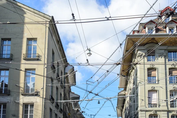 Tramseile zum Transport in der Stadt, Schweiz — Stockfoto