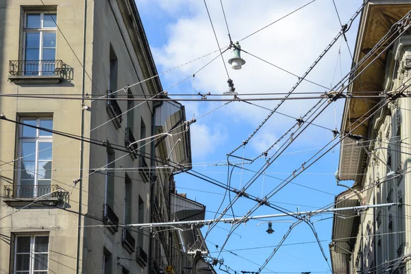 Kabels tram naar vervoer in de stad, Zwitserland — Stockfoto