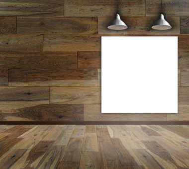 Ahşap Duvar Tavan Lambası ile boş çerçeve