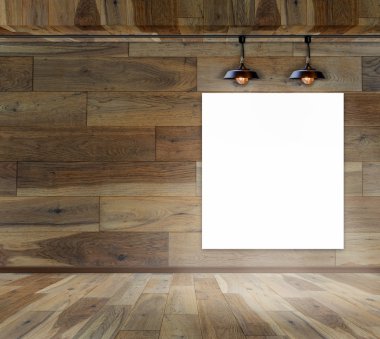 Ahşap Duvar Tavan Lambası ile boş çerçeve