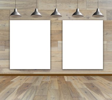 Ahşap Duvar Tavan Lambası ile boş çerçeve