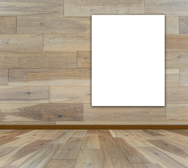 Blank frame in wooded Room — Stock Photo, Image