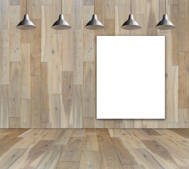 Ahşap Duvar Tavan Lambası ile boş çerçeve