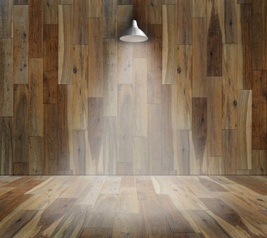 Ahşap platform ve ahşap Duvar lambası