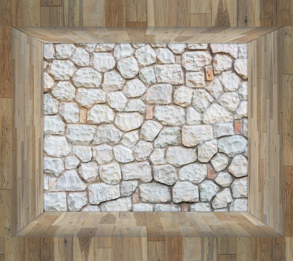Каменная стена из дерева — стоковое фото