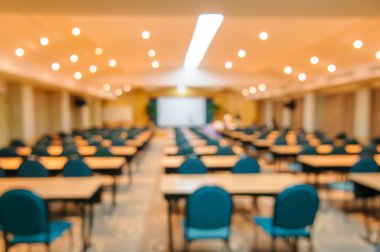 Boş Toplantı veya konferans Oda için arka plan bulanık.