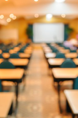 Boş Toplantı veya konferans Oda için arka plan bulanık.