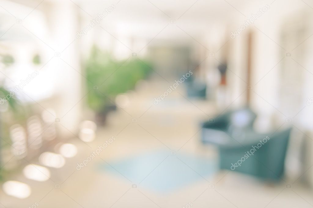 abstract blurred image of empty building hallway. background