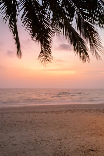 Tramonto con silhouette di palme nell'isola di Chang o Koh Chang, Thailandia — Foto Stock