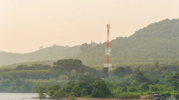 Antenna tower on the mountain — Stock Photo, Image