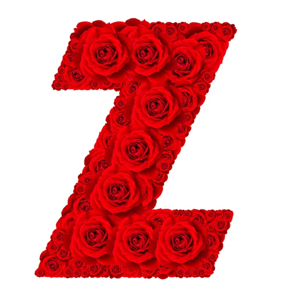 Rose alphabet set - Alphabet capital letter Z made from red rose — Stock Photo, Image