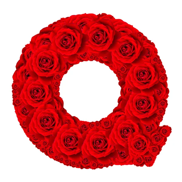 Rose alphabet set - Alphabet capital letter Q made from red rose — Stock Photo, Image