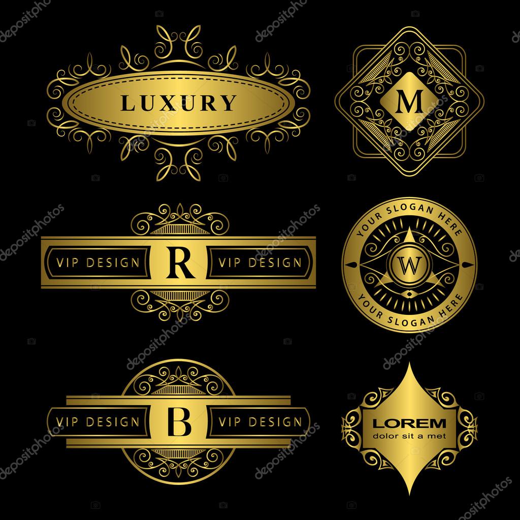 Elegant monogram letter m logo design template Vector Image