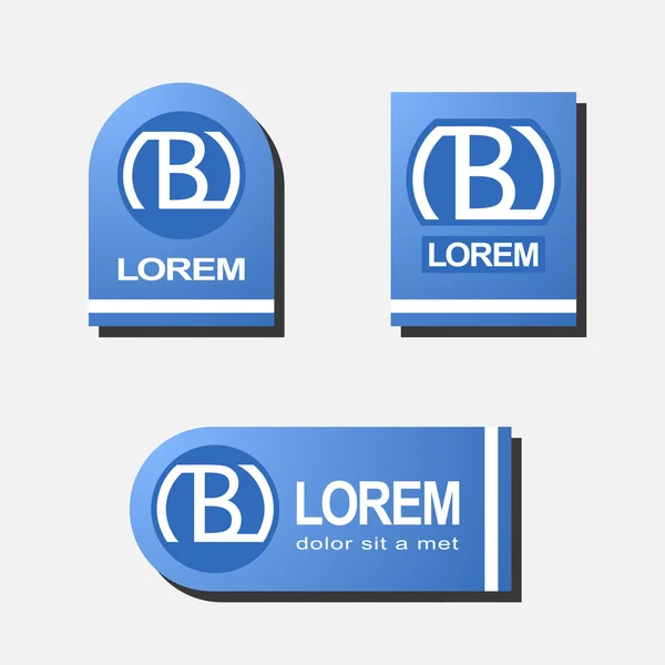 Letra B. Logo icono de diseño de elementos de plantilla. Gráfico elegante símbolo azul del alfabeto para el nombre de los grupos, empresa, sitio web. Ilustración vectorial . — Vector de stock