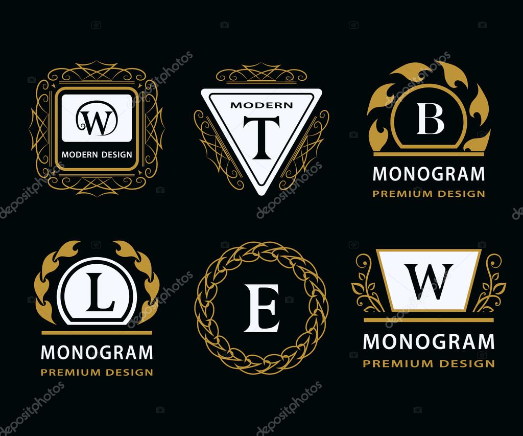 Vector illustration of Monogram design elements graceful template. Calligraphic elegant line art logo design. Letter emblem T, B, L, W, E for Royalty, business card, Boutique, Hotel, Heraldic, Jewelry
