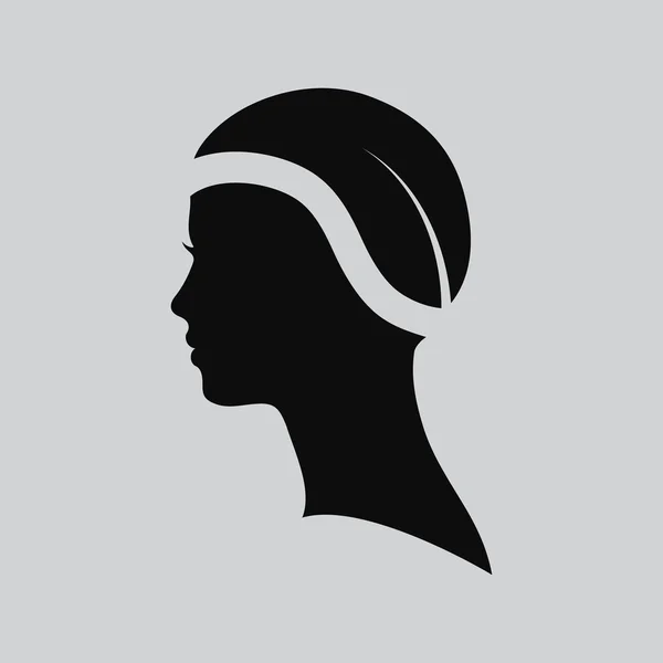 Logo visage femme. Logo abstrait. Profil belle femme. Portrait d'une fille. Modèle abstrait de conception de logo pour salon de beauté, massage, cosmétique et spa, coiffeur, journée internationale de la femme. Vecteur — Image vectorielle