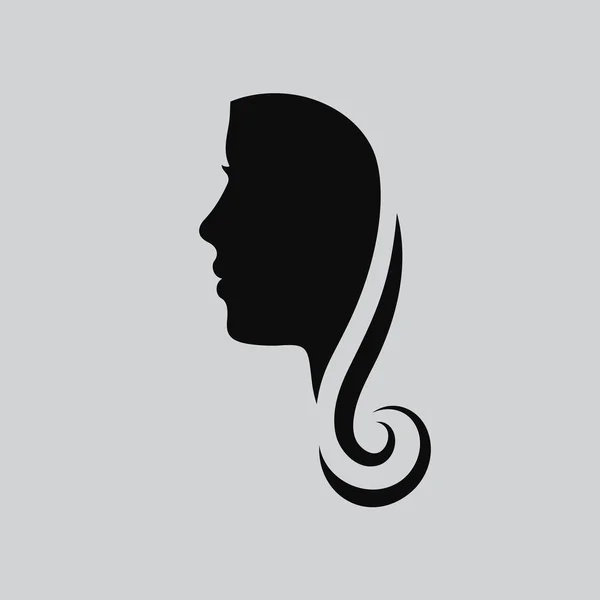 Logo visage femme. Logo abstrait. Profil belle femme. Portrait d'une fille. Modèle abstrait de conception de logo pour salon de beauté, massage, cosmétique et spa, coiffeur, journée internationale de la femme. Vecteur — Image vectorielle