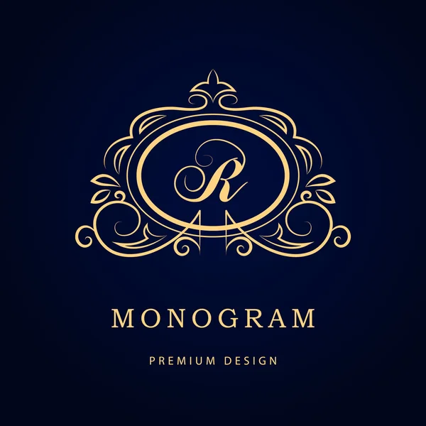 Monograma elementos de design, modelo gracioso. Design de logotipo de arte linha elegante. Sinal de negócios, identidade para Restaurante, Royalty, Boutique, Café, Hotel, Heráldico, Jóias, Moda, Vinho. Ilustração vetorial — Vetor de Stock