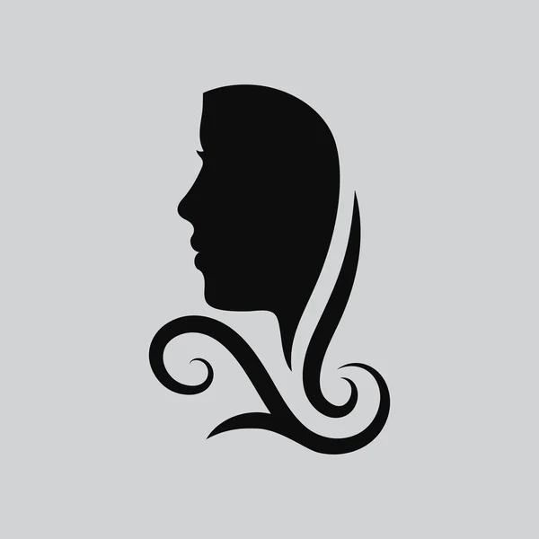 Logo visage femme. Logo abstrait. Profil belle femme. Portrait d'une fille. Modèle abstrait de conception de logo pour salon de beauté, massage, cosmétique et spa, coiffeur, journée internationale de la femme. Vecteur — Image vectorielle