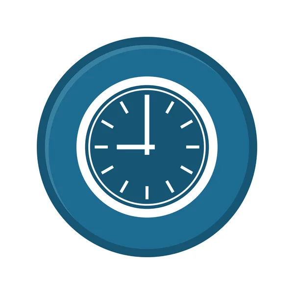 Icône horloge. Signe Web plat Design bleu, application bouton. Illustration vectorielle — Image vectorielle