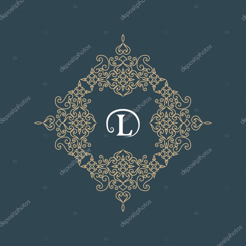 Vector illustration of Luxury Logo template flourishes calligraphic elegant ornament lines. Letter L. Business sign, identity for Restaurant, Royalty, Boutique, Cafe, Hotel, Heraldic, Jewelry, Fashion. Vector illustration