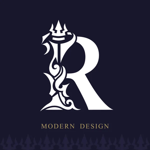 Élégante Lettre Majuscule Style Royal Gracieux Logo Calligraphique Créatif Belle — Image vectorielle