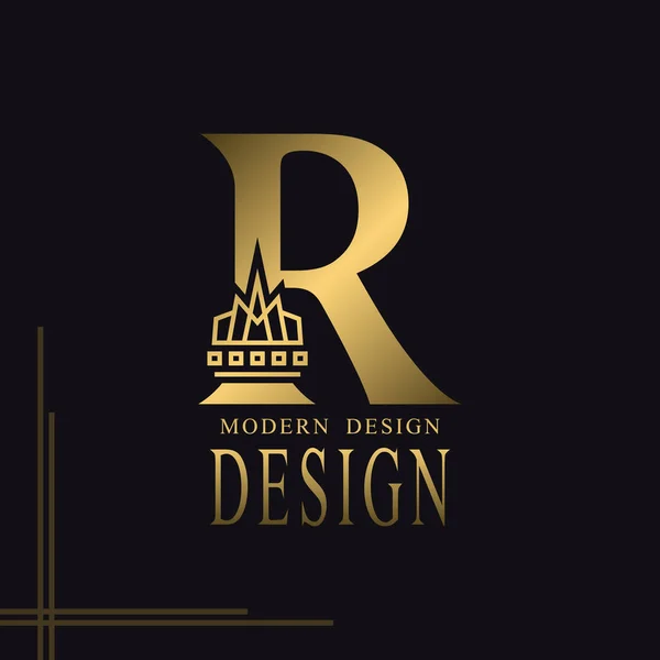 Elegantní Velké Písmeno Graceful Royal Style Tvůrčí Kaligrafie Krásné Logo — Stockový vektor