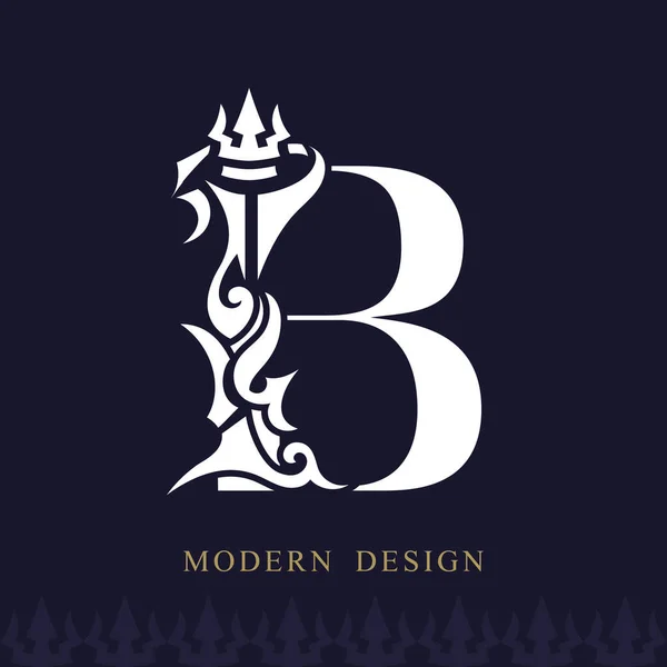 Elegant Capital Letter Graceful Royal Style Creative Calligraphic Beautiful Logo — Stock Vector