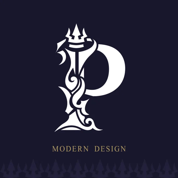 Elegante Letra Mayúscula Graceful Royal Style Logotipo Hermoso Caligráfico Creativo — Archivo Imágenes Vectoriales
