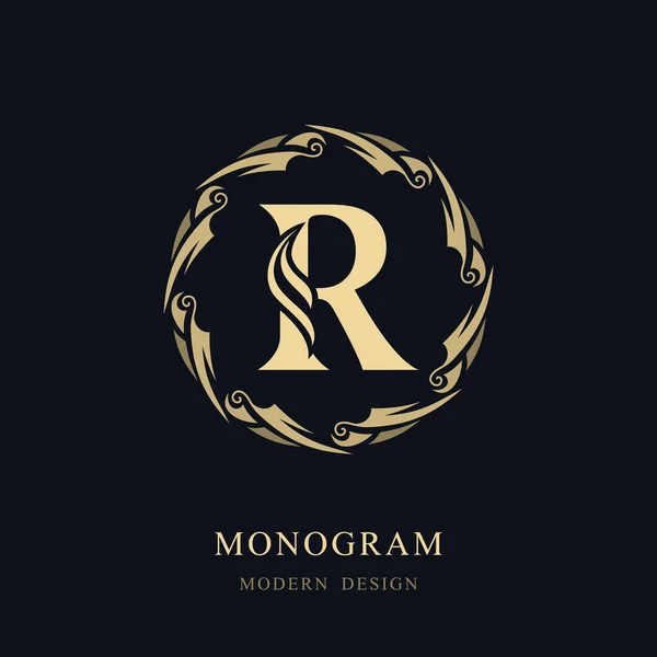 Monogramme Luxe Modèle Gracieux Design Élégant Logo Art Ligne Lettre — Image vectorielle