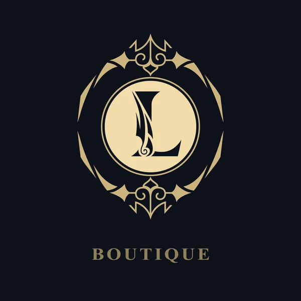 Ornamento Redondo Com Letra Capital Graciosa Emblema Real Elegante Logotipo —  Vetores de Stock