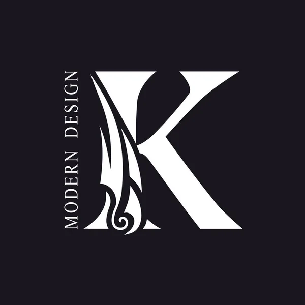 创意大写字母K优雅的皇家徽章 书法美丽的标志 精雕细琢的图书设计 品牌名称 精品店 酒店的标志 矢量说明 — 图库矢量图片