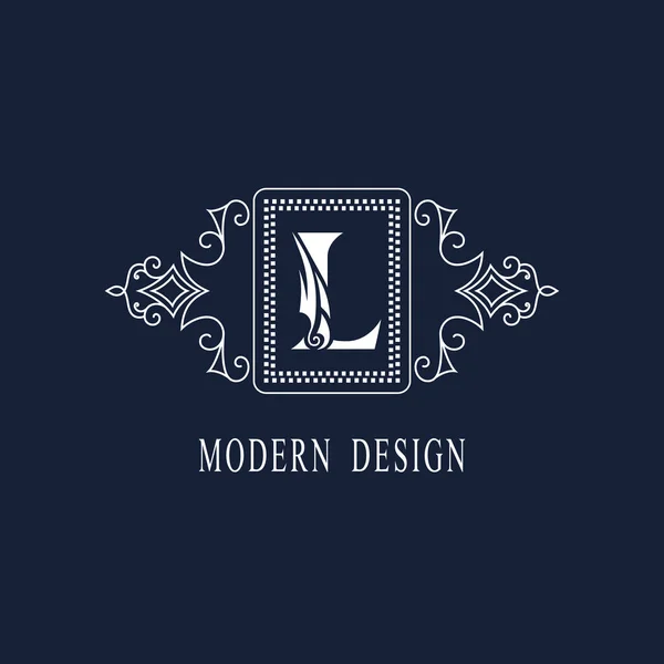 Vintage Ornament Graceful Capital Letter Stylish Royal Emblem Creative Logo — Stock Vector