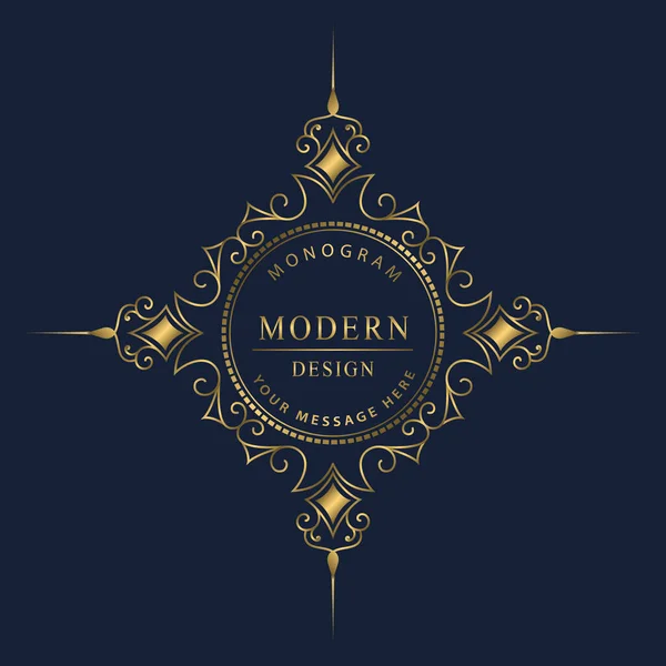 Ornamento Vintage Design Logotipo Arte Linha Modelo Quadro Para Cartões Ilustrações De Stock Royalty-Free