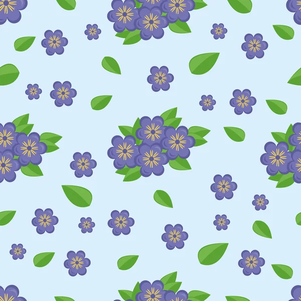 Patrón sin costura flores azules — Archivo Imágenes Vectoriales
