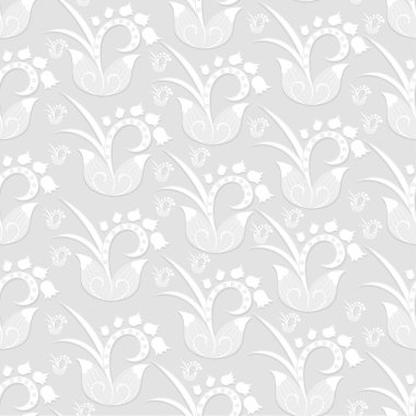 Dikişsiz desen arka plan - beyaz çiçekler. Vektör çizim 