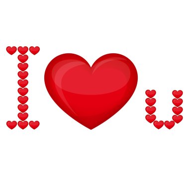 Yazıt seni seviyorum. Vektör çizim