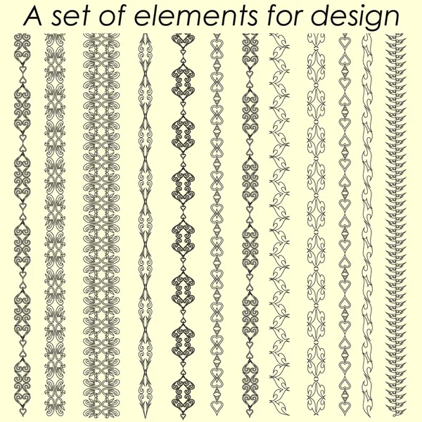 Elementos de design caligráfico 2 - conjunto vetorial. Ilustração vetorial — Vetor de Stock