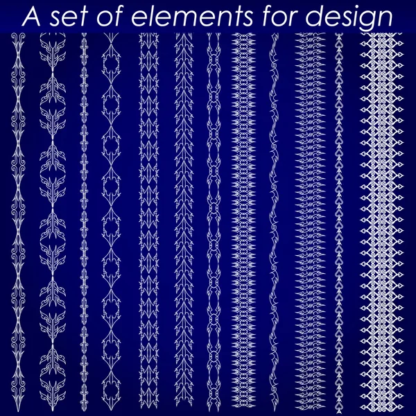 Kalligrafische designelementen 1 - vector set. Vectorillustratie — Stockvector
