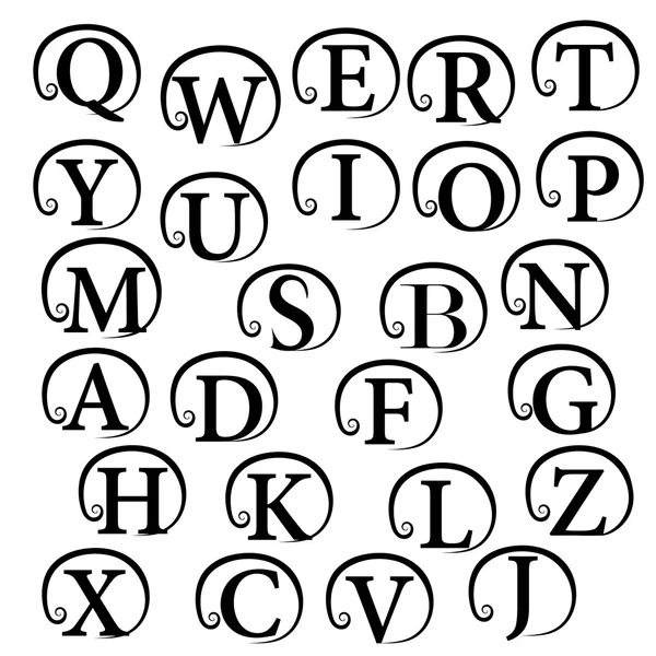 Alfabeto Vintage - elemento de diseño. Ilustración vectorial — Vector de stock