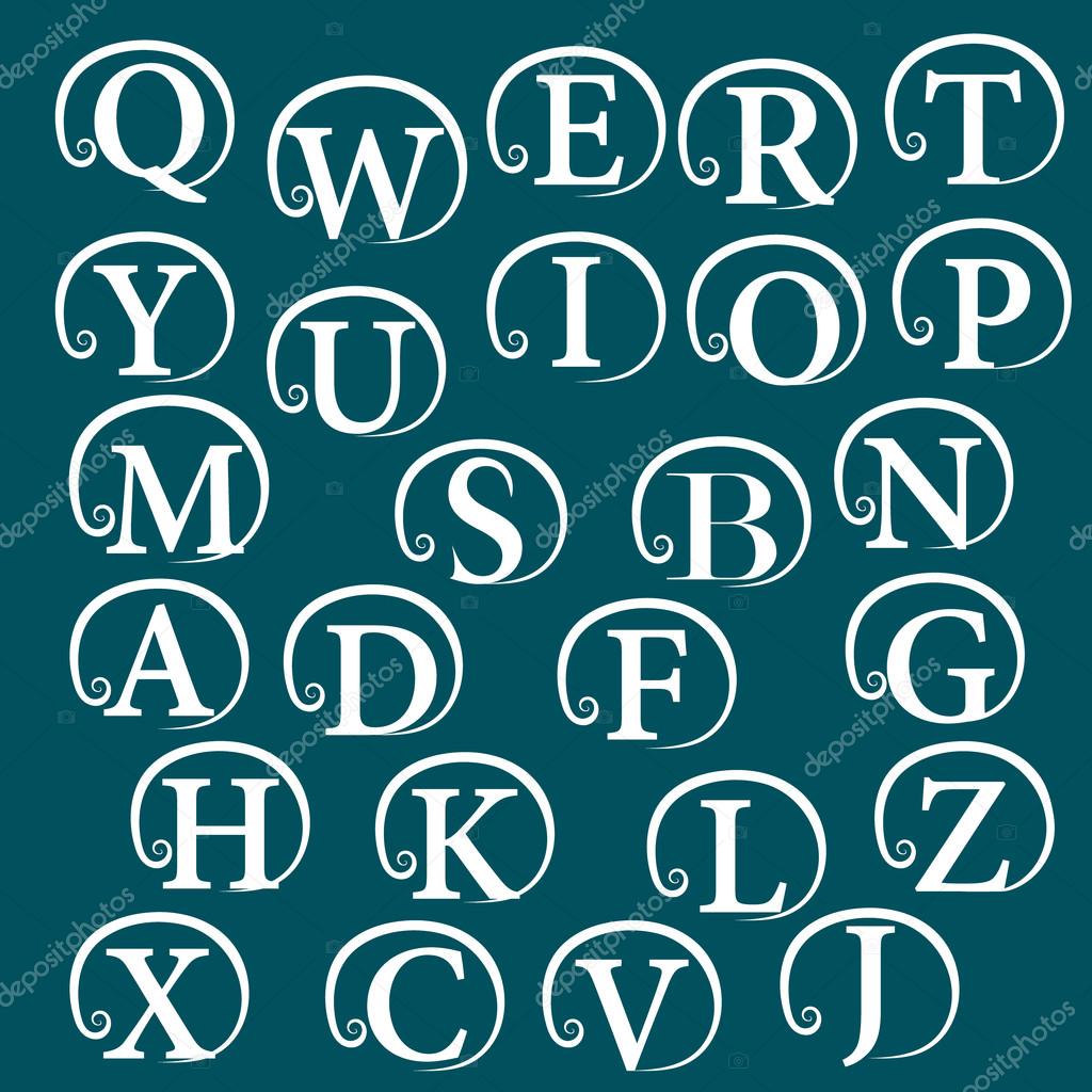 Vector illustration of  Vintage Alphabet - design element