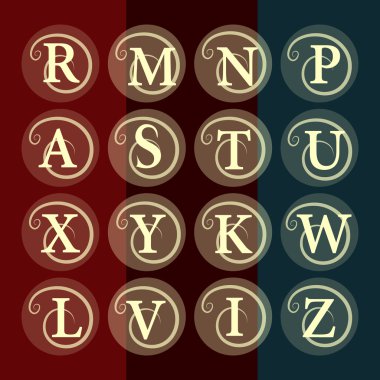 Basit ve zarif çiçek monogram tasarım şablonu. Zarif hat Sanat logo tasarımı. Harf R, M, N, P, A, S, T, U, X, Y, K, W, M, V, ben, Z. vektör çizim