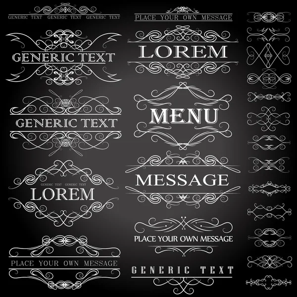 Calligraphic design elements and page decoration - vector set. Vector illustration — Stock Vector
