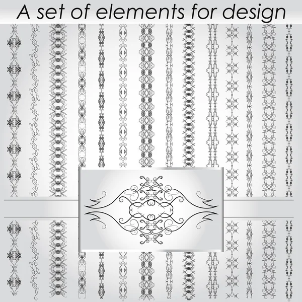 Kalligrafische ontwerpelementen - vector set. Vectorillustratie — Stockvector