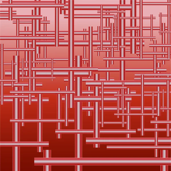 Mechanisme van buizen. Rode achtergrond. Vectorillustratie — Stockvector