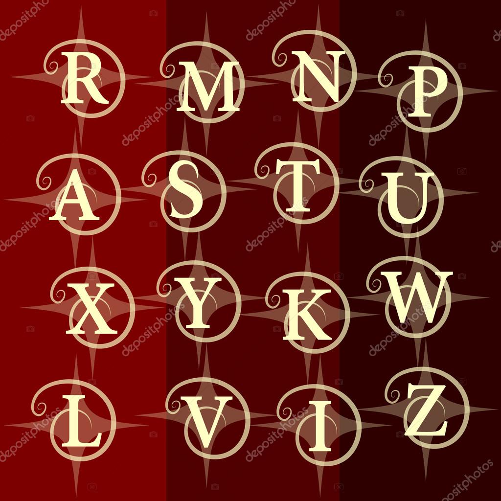 Vector illustration of Monogram design elements, graceful template.