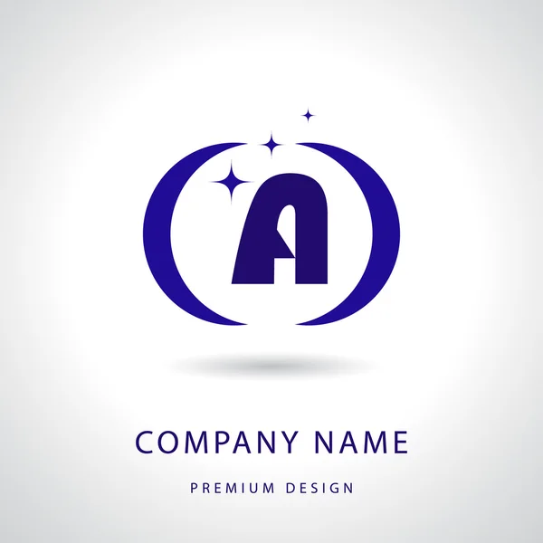 Lettera A logo icon design template elements. Emblema. Illustrazione vettoriale — Vettoriale Stock