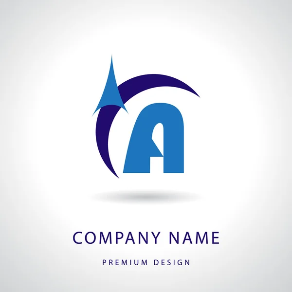 Lettera A logo icon design template elements. Emblema. Illustrazione vettoriale — Vettoriale Stock