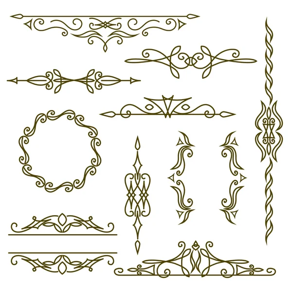 Monogram design elements, graceful template. Elegant line art logo design, frames and borders. Vector illustration — Stock Vector