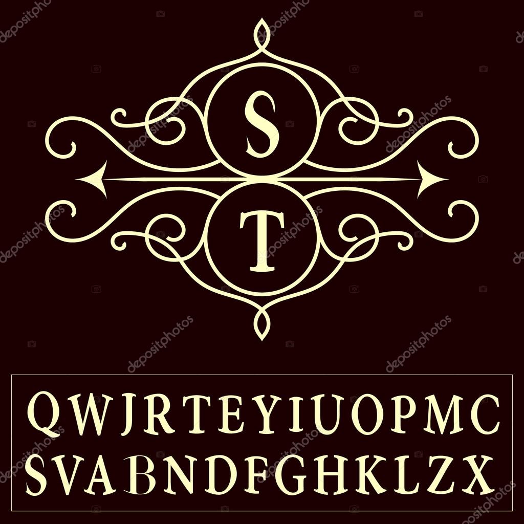 Monogram Design Elements Graceful Template Letter S T M R E B C W Q Y I O P D F G H K L Z X V N Elegant Line Art Logo